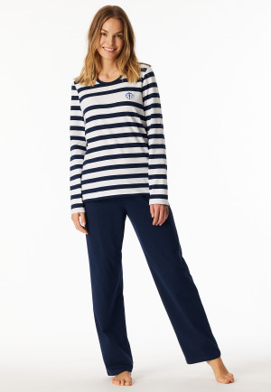 Schlafanzug lang Streifen admiral - SCHIESSER 150 Years