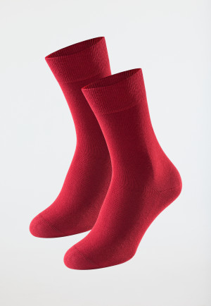 Chaussettes pour homme lot de 2 coton bio rouge - 95/5