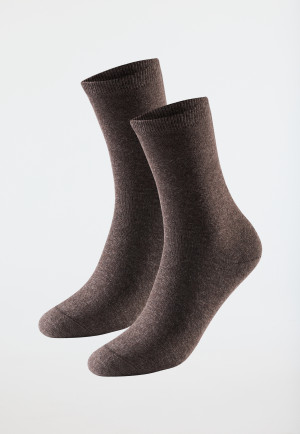 Women's socks 2-pack organic cotton heather brown - 95/5