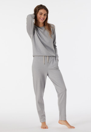 Sweatshirt langarm Interlock grau-meliert - Mix+Relax
