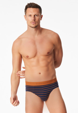 Rio briefs 3-pack plain/stripes dark blue - 95/5
