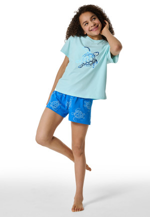 Pigiama corto in cotone organico verde chiaro - Nightwear