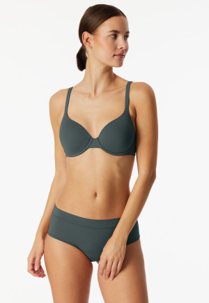 Reggiseno con ferretto e coppe scorrevoli verde scuro - Unique Micro