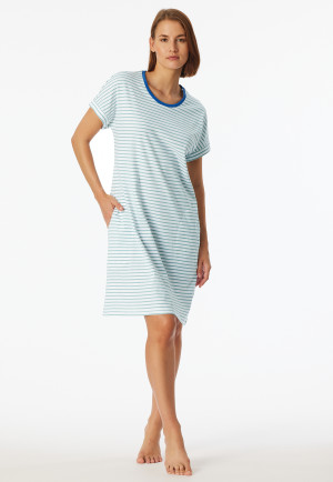 Sleep shirt short sleeve stripes jade - Casual Essentials