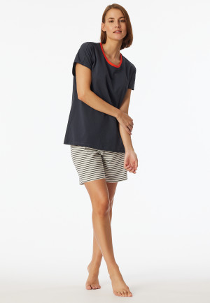 Schlafanzug kurz graphit - Casual Essentials