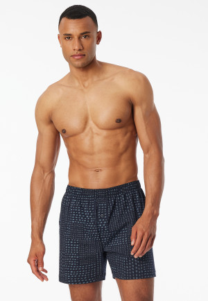 Boxer Interlock con fantasia grafite - Fine Interlock