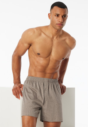 Boxer interlock con fantasia argilla - Fine Interlock