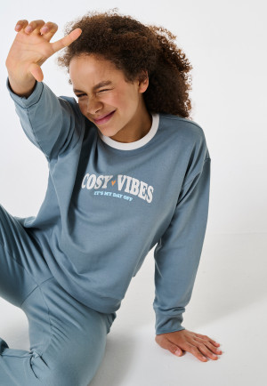 Pyjamas long sweatware cuffs mineral - Nightwear