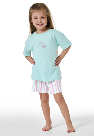 Pigiama corto fenicottero verde chiaro - Girls World