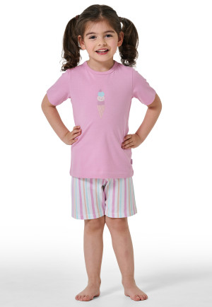Pigiama corto a strisce color gelato malva - Girls World