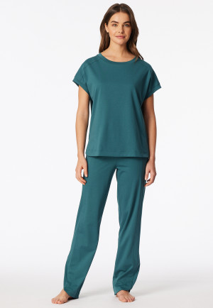 Tee-shirt à manches courtes en interlock mercerisé vert - Mix+Relax