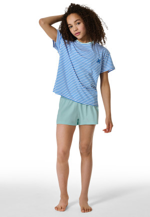 Schlafanzug kurz Streifen Schildkröte aquarium - Nightwear