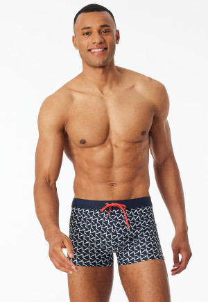 Slip de bain recyclé tricot bleu nuit imprimé - Aqua