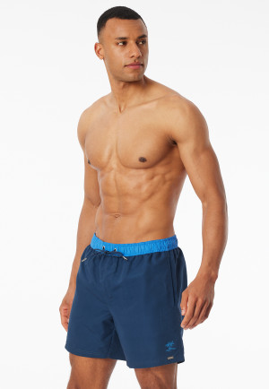 Short de bain matière tissée recyclée indigo - Aqua