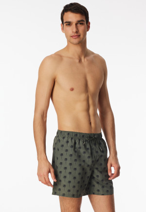 Short de bain matière tissée recyclée palmier kaki - Aqua