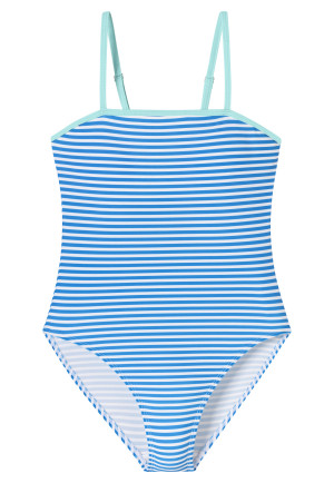 Maillot de bain tricot recyclé SFP 40+ rayures aquarium - Aqua