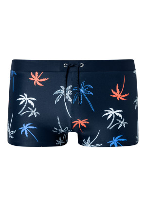Maillots de bain tricot recyclé SFP 40+ sport scolaire palmier multicolore - Aqua Teen Boys