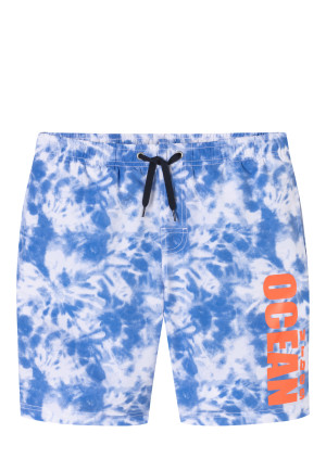 Short de bain matière tissée recyclée SFP 40+ Batik aquarium - Aqua