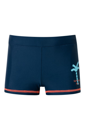 Slip de bain en tricot recyclé SFP 40+ palmier bleu nuit - Aqua