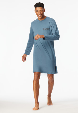 Camicia da notte a manica lunga grafite - Comfort Nightwear