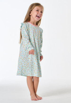 Sleep shirt long-sleeve ruffles hearts multicolor - Kids Nightwear