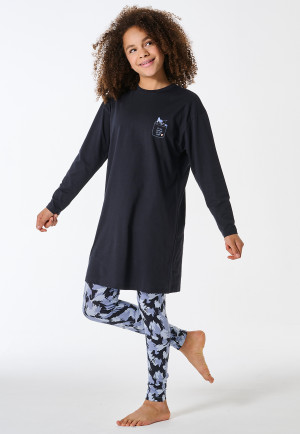 Pyjamas long pyjamas leggings cat navy - Teens Nightwear