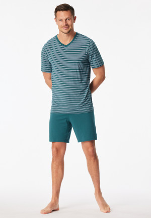 Pyjama court rayures vert - Long Life Soft