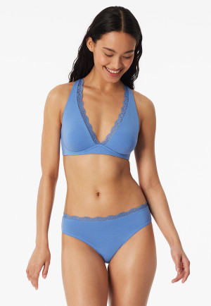 Soutien-gorge moulé sans armatures dentelle aqua - Unique Cotton