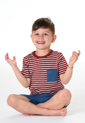 Pigiama corto a righe rosse - Kids Nightwear
