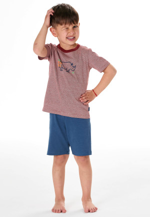 Pigiama corto A righe rosso - Kids Nightwear