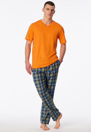 Maglietta a maniche corte a scollatura a V arancione - Mix+ Relax