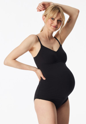 Débardeur à bretelles fines de grossesse noir - Unique Maternity