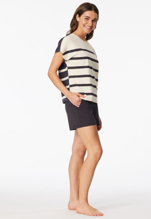 Schlafanzug kurz Streifen pearl - Casual Nightwear