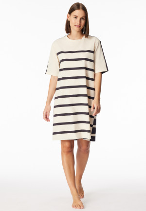 Sleep shirt short sleeve stripes pearl - Casual Nightwear