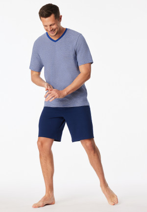 Pigiama corto a righe con scollatura a V reale - 95/5