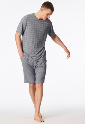 Short pyjamas jacquard admiral chequered - Selected Premium