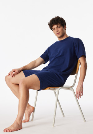 Pigiama corto effetto tie-dye navy -Modern Essentials