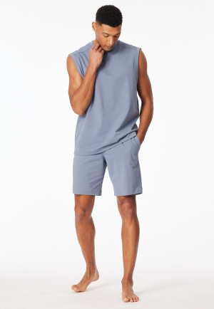 Pigiama corto senza maniche grigio-blu - Modern Nightwear