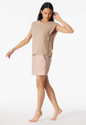 Maglietta a maniche corte in lino terracotta - Mix+ Relax