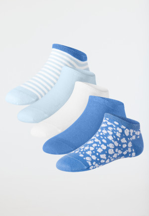 Women's socks sneakers 5-pack white/blue - Fashion