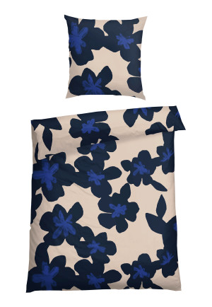 Bed linen 2-piece Renforcé flowers blue - SCHIESSER Home