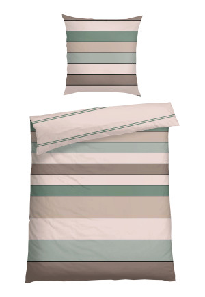 Bed linen 2-piece Renforcé striped mint - SCHIESSER Home