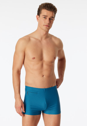 Costume da bagno con gamba in maglieria color petrolio retrò - Classic Swim