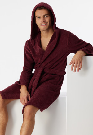 Bademantel Frottee 100cm bordeaux - Essentials