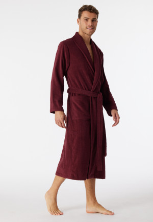 Bathrobe terry cloth 125cm (49.21in) burgundy - Essentials