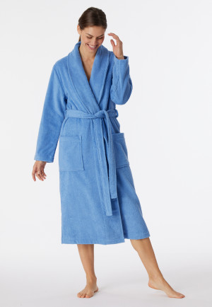 Peignoir éponge bleu - Essentials