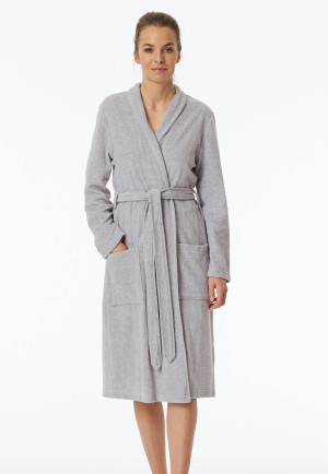 Terry cloth bathrobe heather gray - selected!premium