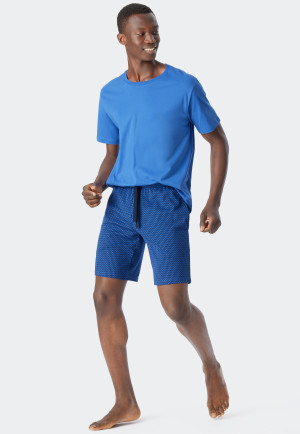Bermudashorts Feininterlock Organic Cotton gemustert aqua - Mix+Relax