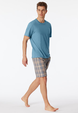 Bermuda shorts woven fabric Organic Cotton checks brown gray - Mix+Relax
