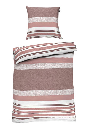 Parure de lit 2 pièces Renforcé rose rayé - SCHIESSER Home